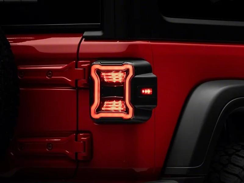 Raxiom 18-22 Jeep Wrangler JL LED Tail Lights- Black Housing (Smoked Lens) - BOLT Motorsports