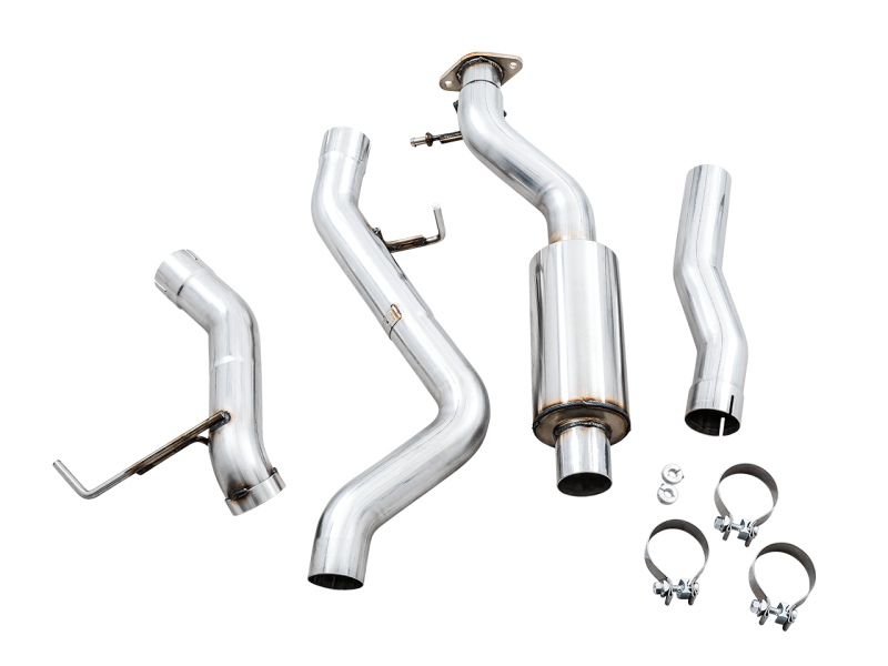 AWE Tuning 2021+ Ford Bronco 0FG Exhaust (No Tips) w/ Bash Guard - BOLT Motorsports