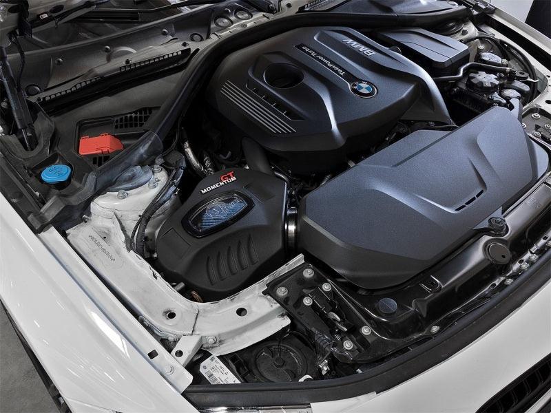  aFe - 16-17 BMW 330i/ix & 430i/ix 2.0L AIS P5R Cold Air Intake System inside engine bay on Bolt Motorsports