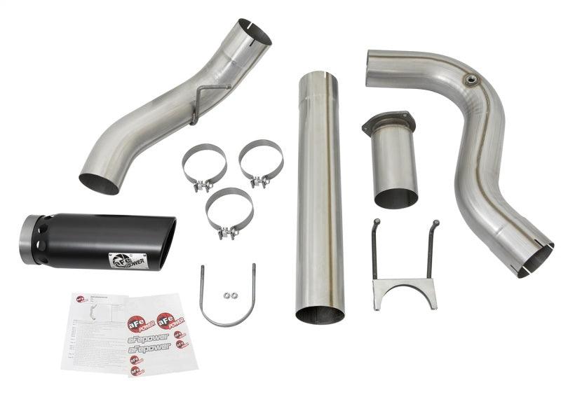 aFe ATLAS 5in DPF-Back Alum Steel Exhaust System w/Black Tip 2017 Ford Diesel Trucks V8-6.7L (td) components on Bolt Motorsports