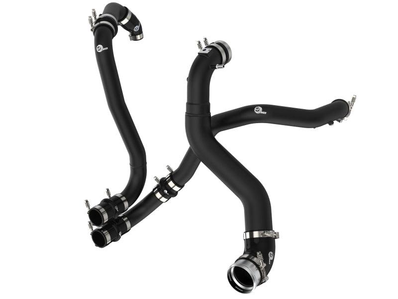 aFe BladeRunner 21-22 Ford F-150 Ecoboost V6-3.5L(tt) Aluminum Hot and Cold Charge Pipe Kit Black on Bolt Motorsports