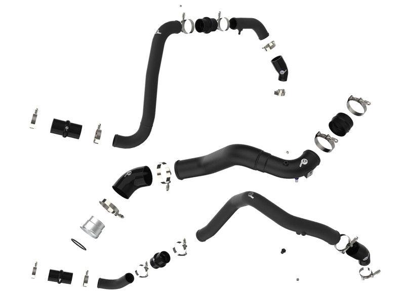 aFe BladeRunner 21-22 Ford F-150 Ecoboost V6-3.5L(tt) Aluminum Hot and Cold Charge Pipe Kit Black components on Bolt Motorsports