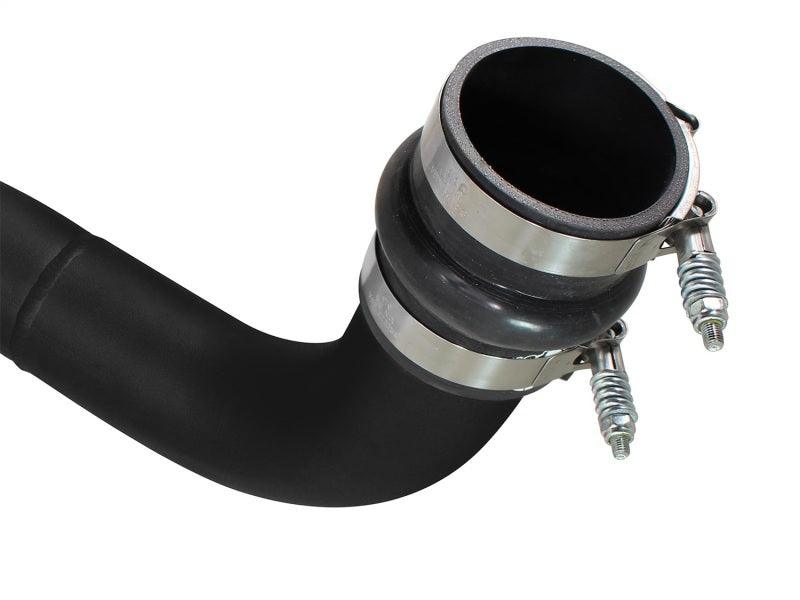 aFe Bladerunner Intercoolers I/C Tube 3in Hot/Cold Ford F-250/F-350 99-03 V8-7.3L - Black close up view on Bolt Motorsports
