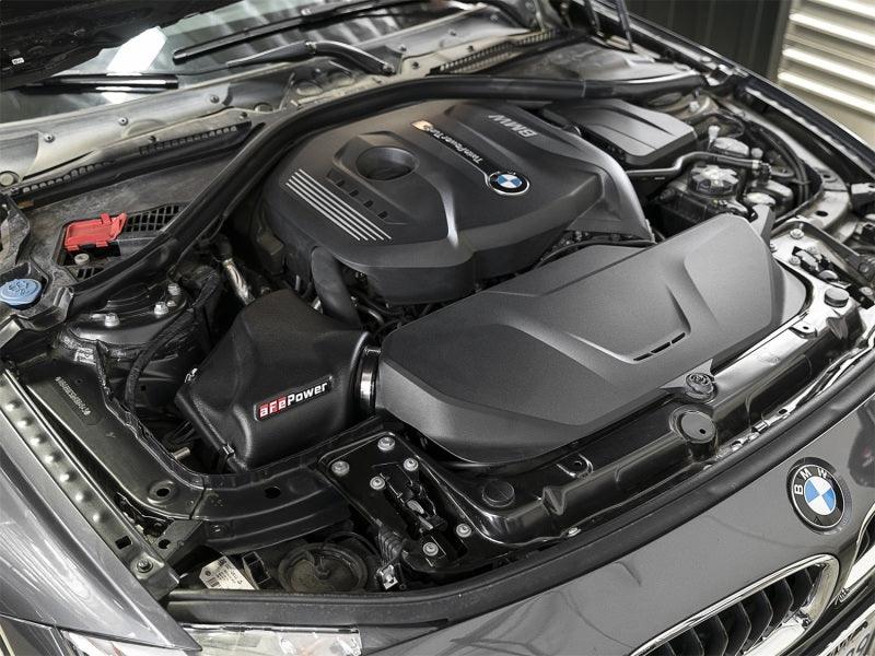 aFe - Magnum FORCE Stage-2 Pro 5R Cold Air Intake System 2017 BMW 330i (F3x) L4-2.0L (t) B48 inside engine bay on Bolt Motorsports