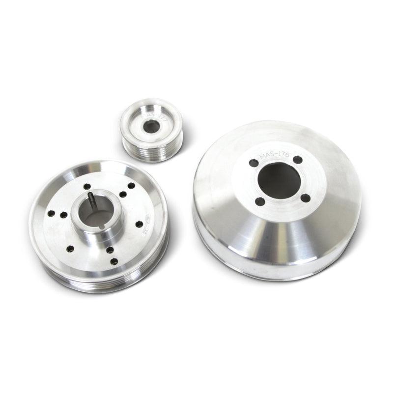 BBK 96-01 Mustang 4.6 GT Cobra Underdrive Pulley Kit - Lightweight CNC Billet Aluminum (3pc) - BOLT Motorsports