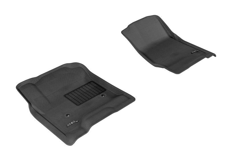 3D MAXpider 2014-2020 Chevrolet Silverado Double Cab/Crew Cab Kagu 1st Row Floormat - Black - BOLT Motorsports