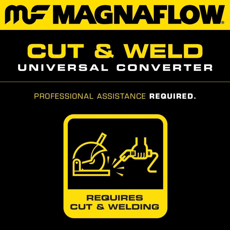 Magnaflow MagnaFlow Conv Univ 2.25in Inlet/Outlet Center/Center Round 3in Body L x 5in W x 8.75in Overall L - BoltMotorsports