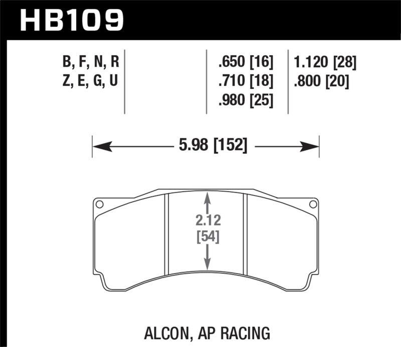 Hawk AP Racing DTC-60 Rear Race Brake Pads - BOLT Motorsports