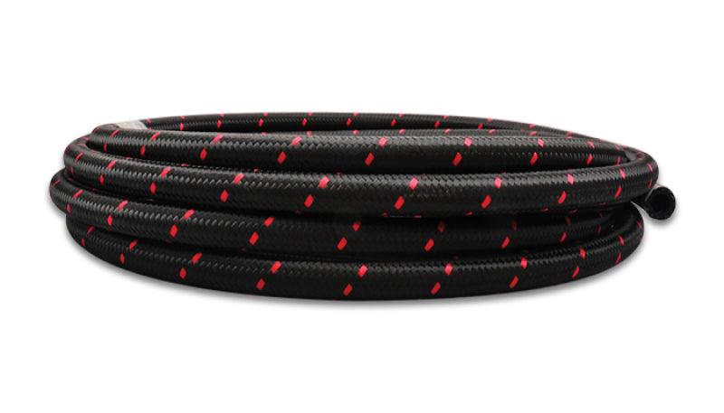 Vibrant -10 AN Two-Tone Black/Red Nylon Braided Flex Hose (10 foot roll) - BOLT Motorsports