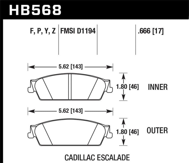 Hawk 07-08 Escalade 6.2 / 07-08 Avalanche Super Duty Rear Brake Pads - BOLT Motorsports