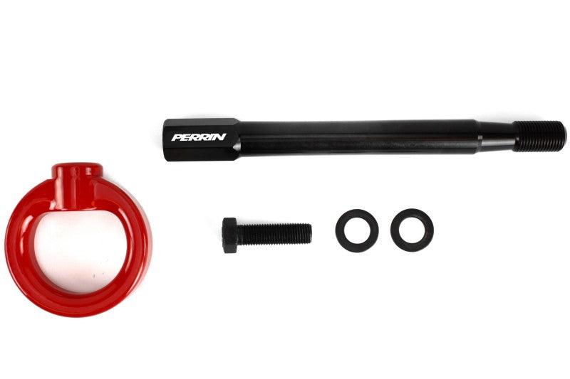 Perrin 08-14 Subaru WRX/STI Tow Hook Kit (Front) - Red - BOLT Motorsports