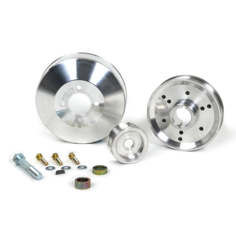 BBK 96-01 Mustang 4.6 GT Cobra Underdrive Pulley Kit - Lightweight CNC Billet Aluminum (3pc) - BOLT Motorsports