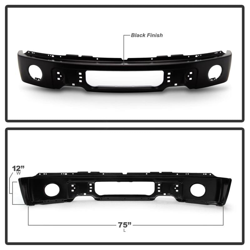 SPYDER Spyder Ford F150 09-14 w/Fog Light Hole Front Bumper - Black (OEM # 9L3Z17757DPTM) - BoltMotorsports