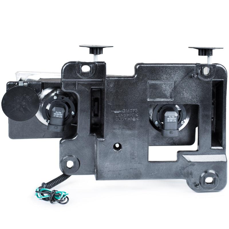 ANZO 1988-1998 Chevrolet C1500 Crystal Headlights Black w/ Low - Brow - BOLT Motorsports