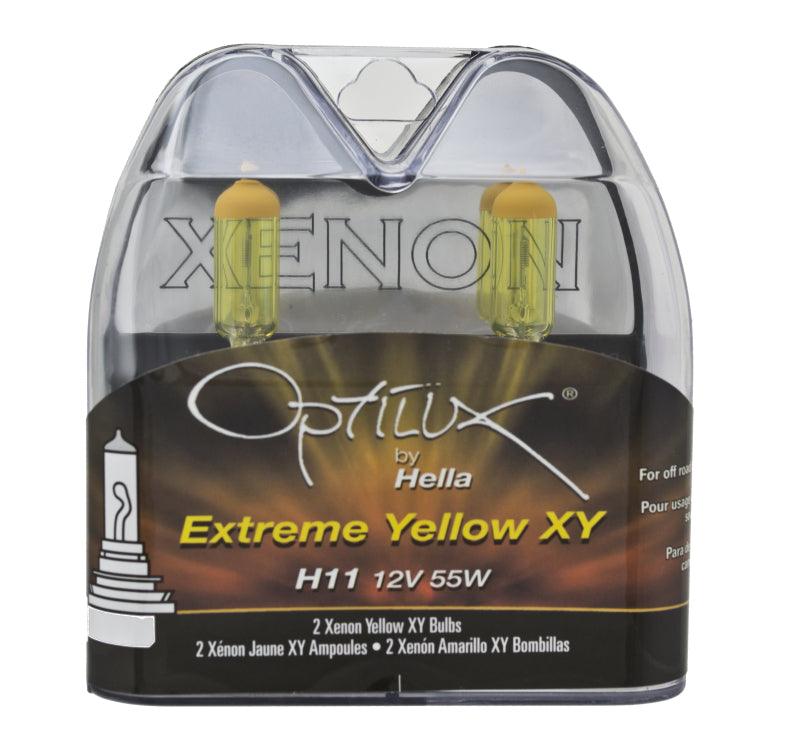 Hella Optilux H11 55W XY Extreme Yellow Bulbs (Pair) - BOLT Motorsports