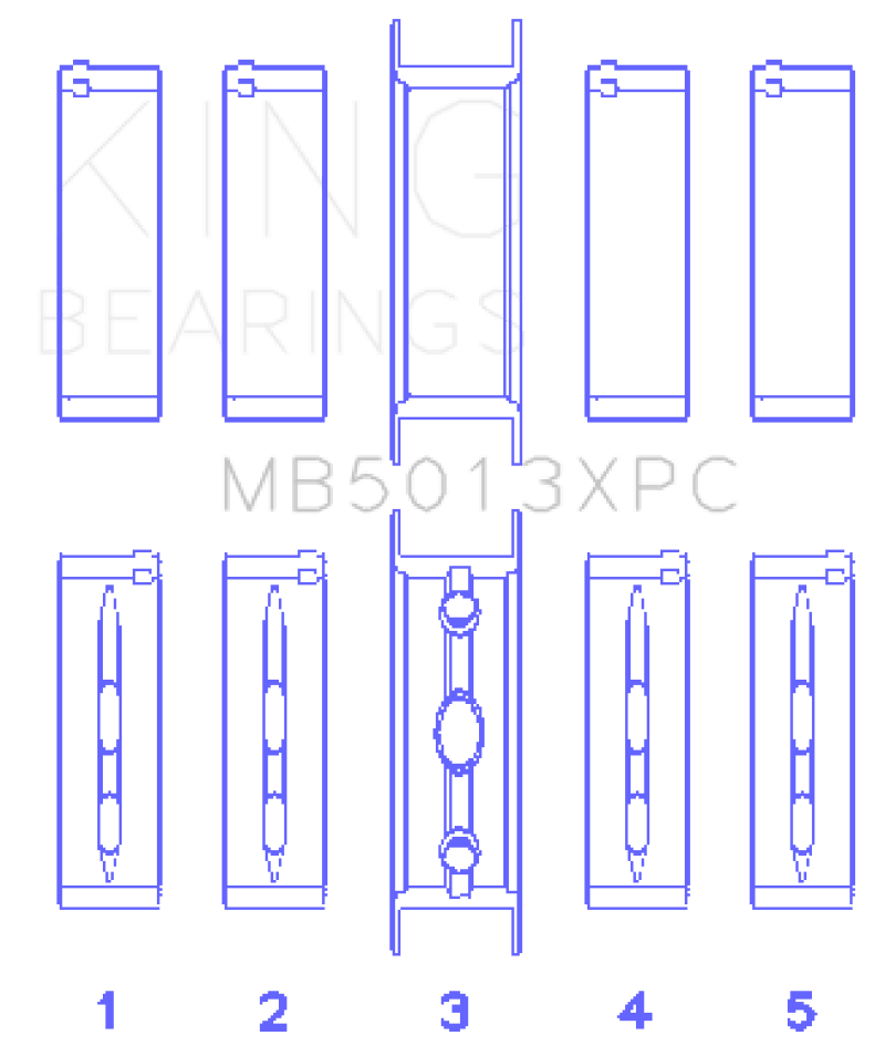 King Chevy LS1 / LS2 / LS6 (Size STD) Performance Main Bearing Set w/ pMaxKote - BOLT Motorsports