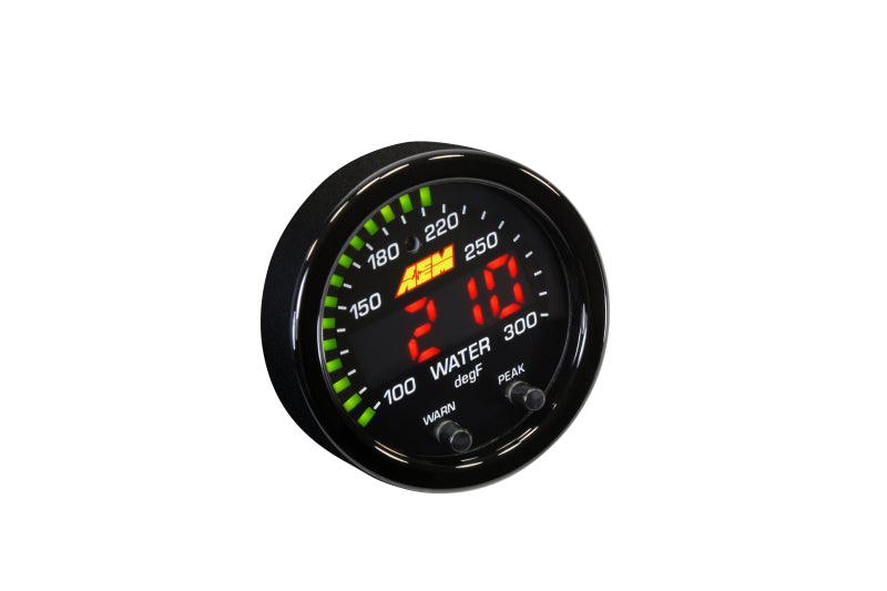 AEM X-Series Temperature 100-300F Gauge Kit (ONLY Black Bezel and Water Temp. Faceplate) - BOLT Motorsports
