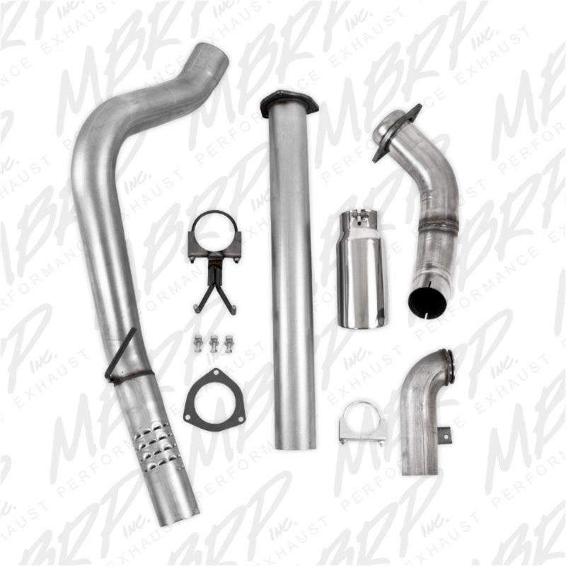 MBRP 11-14 Ford 6.7L F-250/350/450 4in Filter Back Single Side Exit Alum and Down Pipe Exhaust - BOLT Motorsports