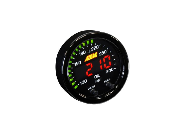 AEM X-Series Temperature 100-300F Gauge Kit (ONLY Black Bezel and Water Temp. Faceplate) - BOLT Motorsports